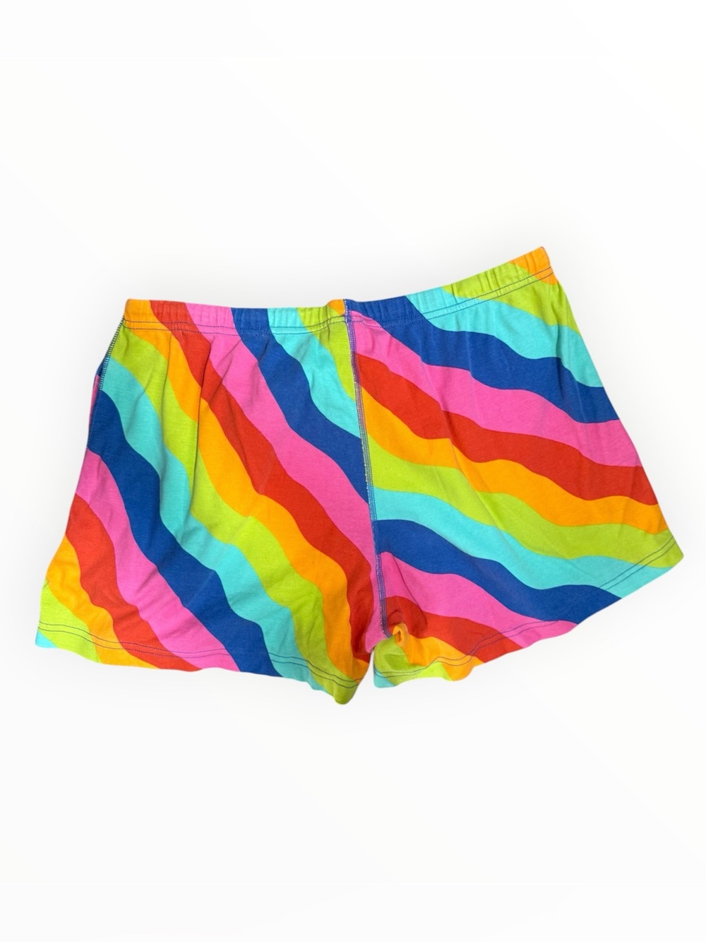 Hanna Andersson rainbow Wavy Stripe Lounge Shorts organic cotton size large - Picture 2 of 5